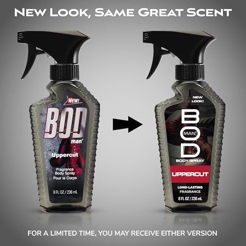 Bod Man Uppercut Fragrance Body Spray for Men, 8 fl oz (Pack of 2)