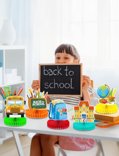 Back to School Honeycomb Centerpieces - 9 Pcs Classroom Party Decorations