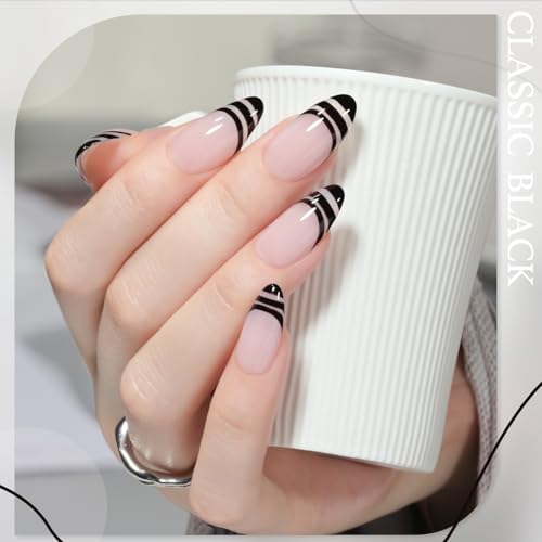 GAOY Black Swirl Gel Nail Polish Art Liner with Thin Brush 8ml
