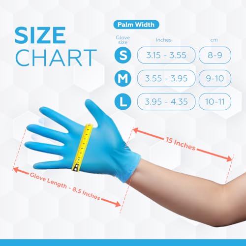 UniGroup Care Nitrile Gloves Large - 100 Pcs Disposable Powder-Free 3 Mil
