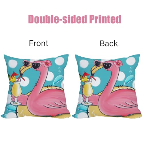 Fukeen Waterproof Flamingo Throw Pillow Covers - 20x20 Inch (2 Pack)
