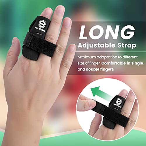 2 Pack Finger Sleeves Protectors, Finger Buddy Bands Adjustable Trigger Finger Brace Splint Support for Sport Basketball Volleyball Tennis Baseball
