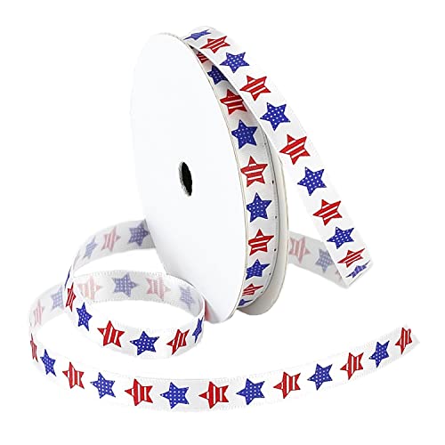 Morex 3/8-Inch Red, White, and Blue Satin Ribbon - 5 Yards