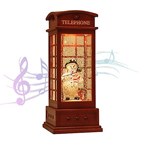 Christmas Snow Globe Lantern with Music & Timer - Snowman Variation