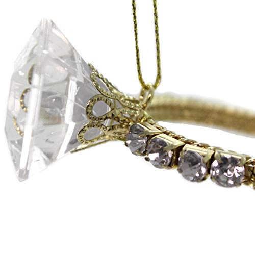 Holiday Shiny Diamond Ring Ornament for Christmas Tree Decor