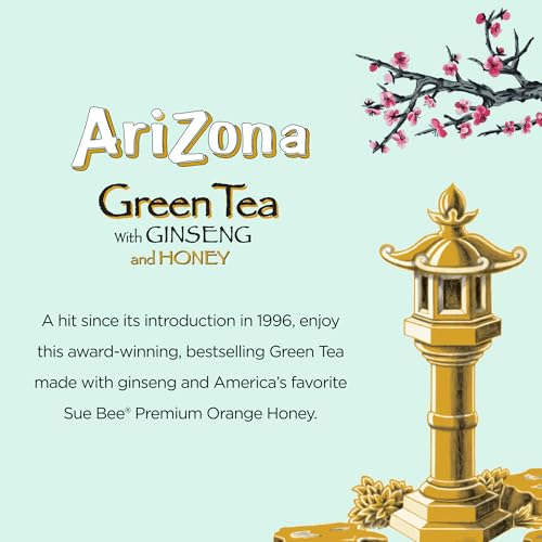 AriZona Green Tea with Ginseng & Honey - 16 Fl Oz (24 Pack)
