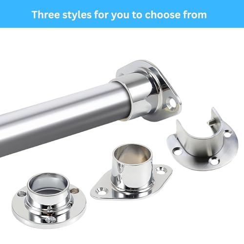 LIDBEKEI Heavy-Duty Closet Rod Support - U-Shaped Base 4-Pack - 1-Inch Diameter Flange