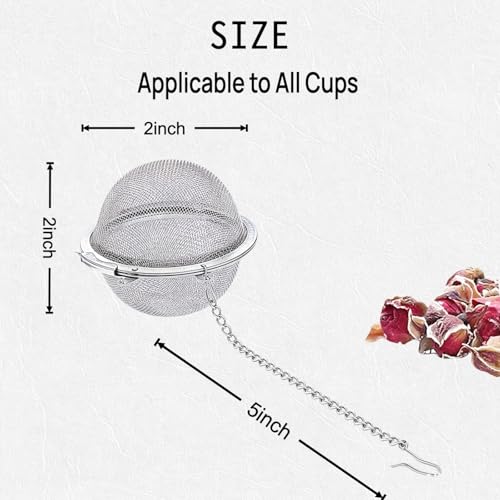 4-Piece 304 Stainless Steel Fine Mesh Tea Infuser Set with Long Chain