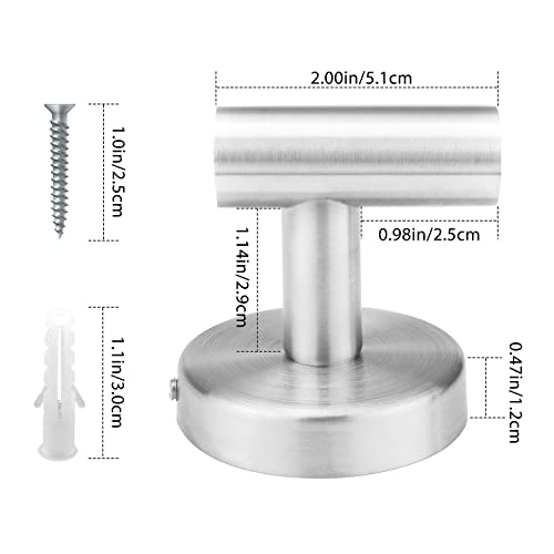 Ravinte Brushed Nickel Towel Hooks 2 Pack - Stainless Steel Wall Mount