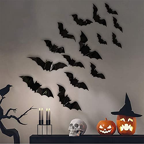 160pcs Waterproof 3D Bat Stickers for Halloween Decor