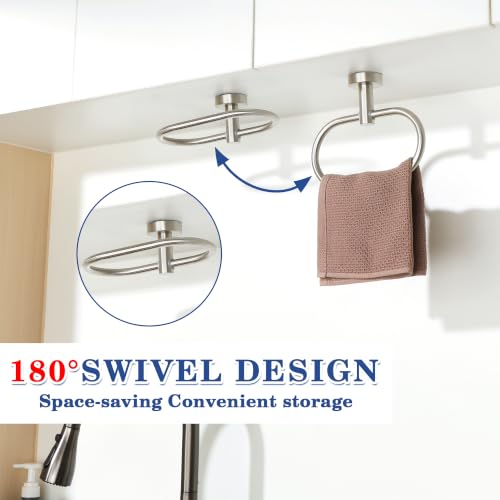 Alise Brushed Nickel Hand Towel Holder Ring - Wall Mounted