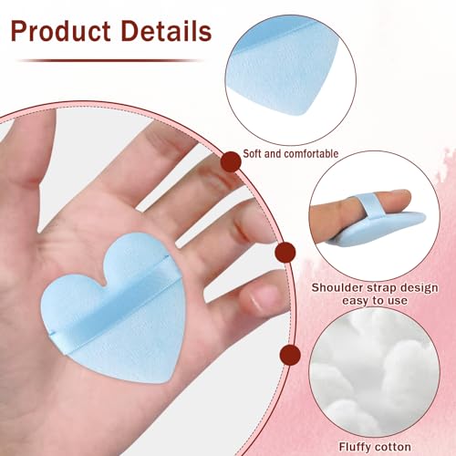 Mozeat Lens 6-Piece Heart-Shaped Velvet Makeup Puff Set - Soft Powder Sponge