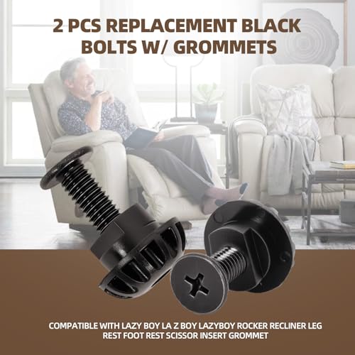 4 Pcs Replacement Bolts & Grommets for La-Z-Boy Rocker Recliner Leg Rest