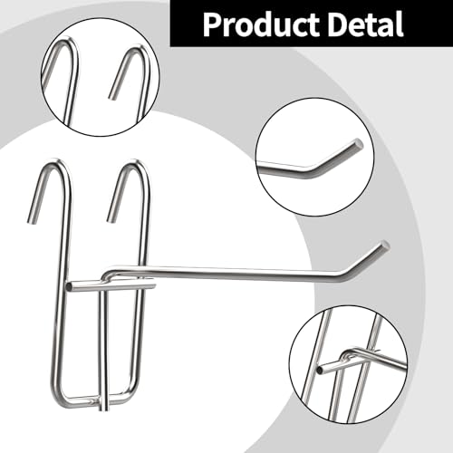 Heavy Duty Metal Wire Shelving Hooks - 12 Pack (2, 4, 6 Inch)