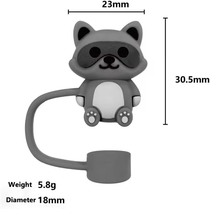 Raccoon Silicone Straw Cover Cap for Stanley 30/40 Oz Cups