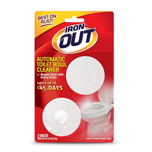 Iron OUT Automatic Toilet Bowl Cleaner Tablets - Rust & Hard Water Stain Prevention, 2 Pack
