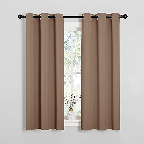 NICETOWN Cappuccino Blackout Curtains - 34" x 54" Grommet Drapes