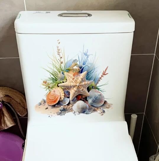 Floral Toilet Seat Sticker Decals - Waterproof Bathroom Decor