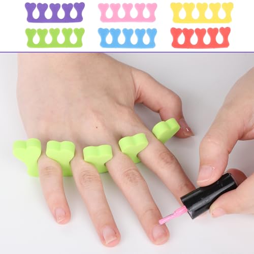 Ajcotahm 24 PCS Soft Foam Toe Separators Heart Pedicure Tools Set
