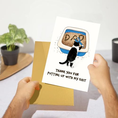 Funny Cat Dad Father's Day Card - Humorous Gift for Cat Lovers