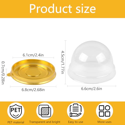 Mini Clear Plastic Cake Containers - 20 Pack for Cupcakes & Desserts