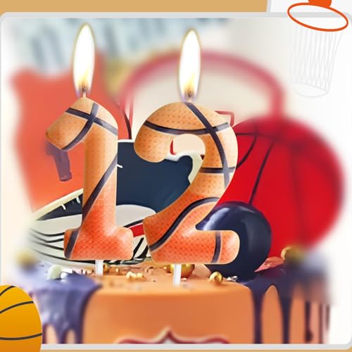 Basketball Birthday Candle - Number 8 Cake Topper for Kids