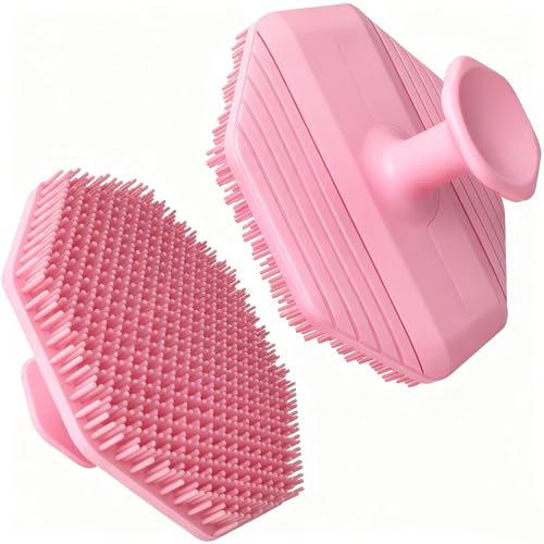 Silicone Face Scrubber & Exfoliating Facial Cleansing Brush 2-Pack (Pink)