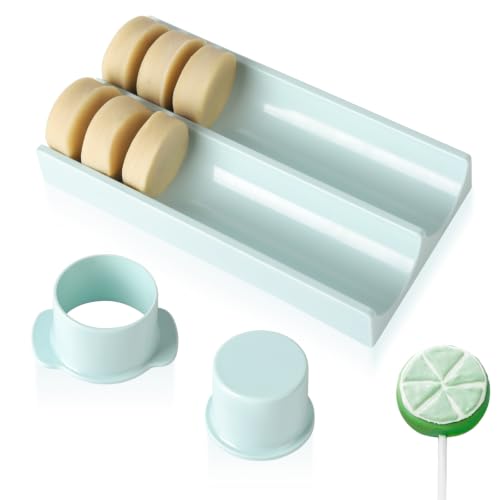 MITCHENIFY Round Cake Pop Mold and Tray Set - Mint 1.73-Inch Cutter