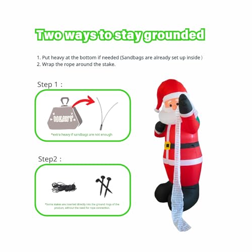 6ft Inflatable Santa with List Christmas Yard Decor Outdoor & Indoor