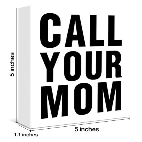 FTRBXT Call Your Mom Wooden Sign Dorm Decor - Funny College Gift, 5x5 inches, Variation: Dorm-c