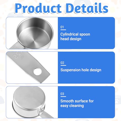 2 PCS Stainless Steel 1/2 Cup Dog Food Scoop - Measuring Cup Set