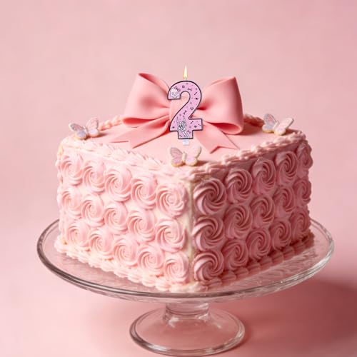 Goktvai Bad Two the Bone 2nd Birthday Candle Number 2 Cake Decor