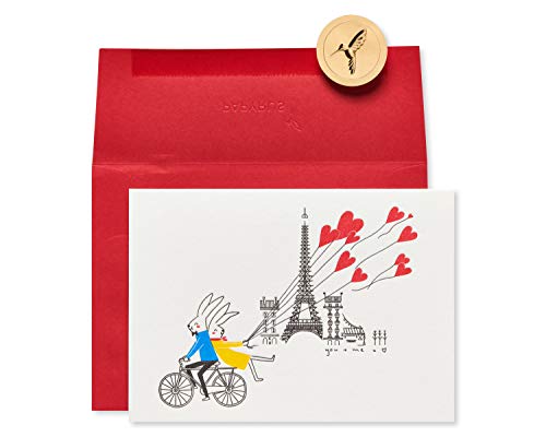Papyrus Anniversary Card You + Me Heart with Eiffel Tower Design