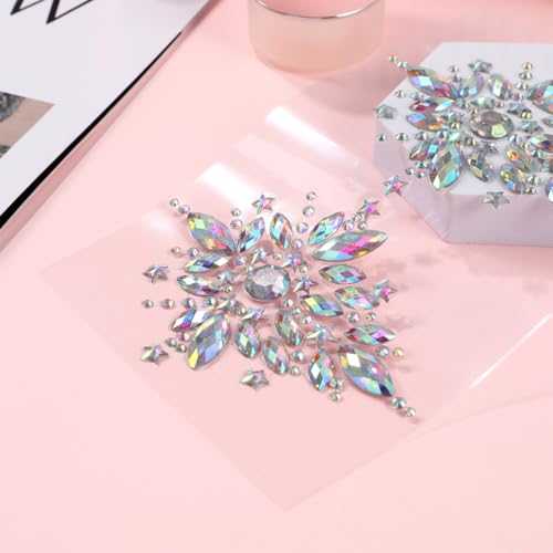 Holibanna Rhinestone Face Jewels & Body Stickers for Festival Makeup