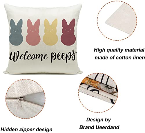 Easter Pillow Covers Set of 4 - 20x20 Inch Bunny & Egg Design