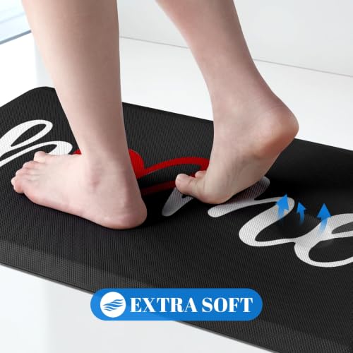 HappyTrends Anti-Fatigue Kitchen Mat - Black 28" x 17.3" x 0.5"