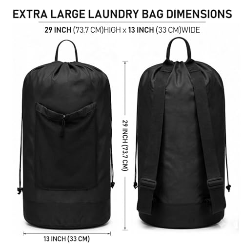 Durable Laundry Backpack Bag with Adjustable Straps & Mesh Pocket
