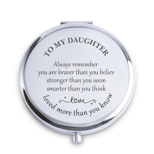 Personalized Compact Mirror Custom Engraved Gift for Daughter