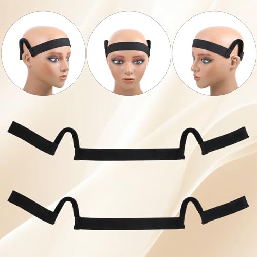 Ocapind 2 Pcs Velvet Wig Melting Band for Lace Front Wigs, C-Shaped Ear Painless Elastic Headband