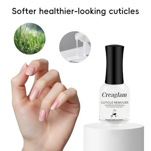 Creaglam Cuticle Remover Liquid - Instant Softener & Repair, 0.5 Fl Oz
