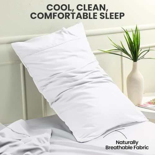 Queen Size Pillow Cases Set of 2 - Ultra Soft White Covers