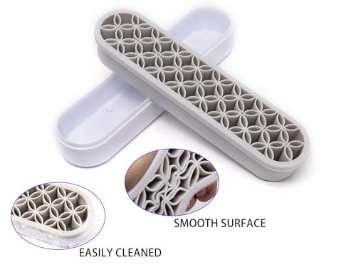 Light Grey Silicone Makeup Brush Holder Organizer - Multifunctional Storage