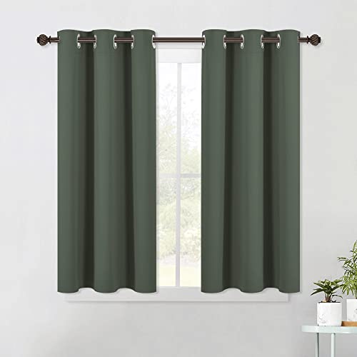 NICETOWN Short Blackout Curtains - 42x45 Inch Thermal Drapes, Dark Mallard