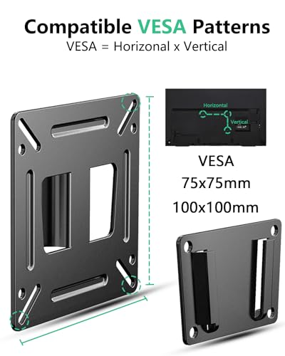 Alrhipvm Matte Black RV TV Wall Mount for 14-27 Inch LED LCD Screens