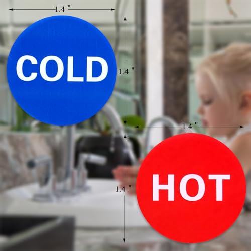 Self-Adhesive Hot Cold Water Signs - 1.42 Inch Acrylic Labels (2 Pack)