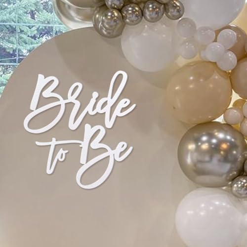 MASTRON Glitter White Felt Bride to Be Sign - Bridal Shower & Wedding Decor (Variation: Glitter White BTB)