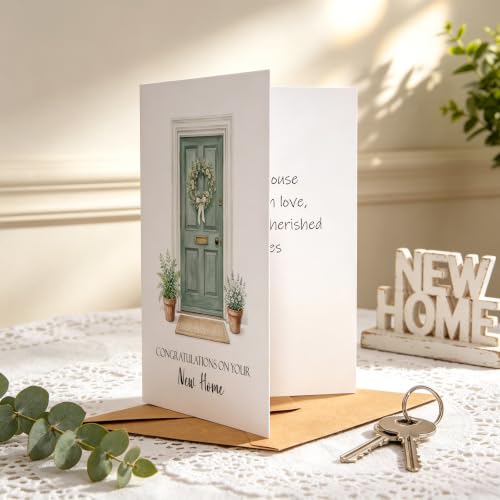 Elegant Housewarming Greeting Card with Envelope - Congratulations on Your New Home