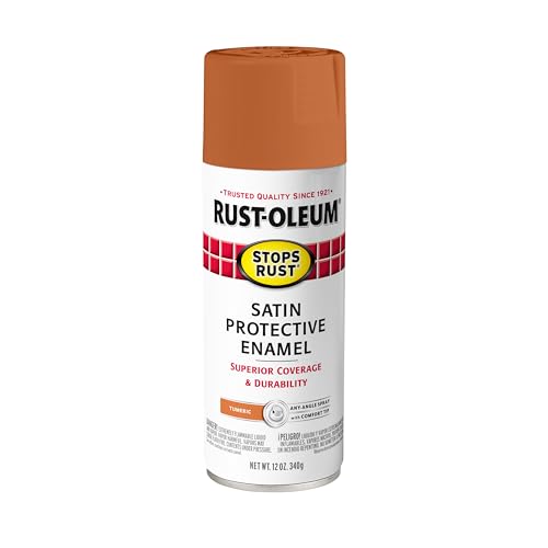 Rust-Oleum Stops Rust Satin Turmeric Spray Paint, 12 oz