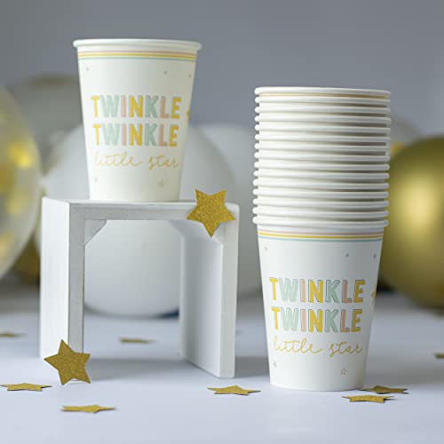 Twinkle Twinkle Baby Shower Paper Cups - 8 oz, Set of 16