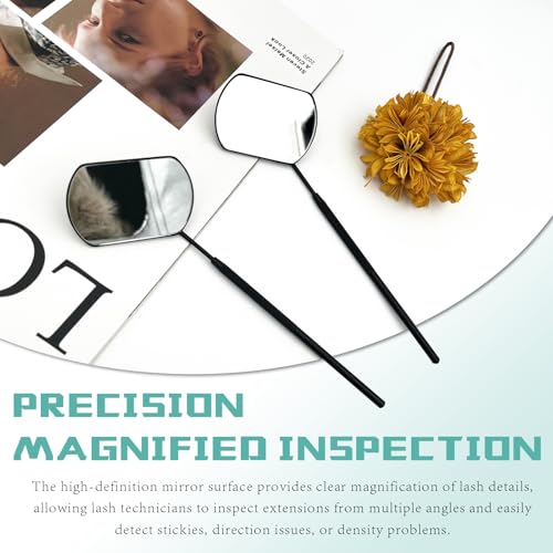 Stainless Steel Lash Extension Mirror Set - 2PCS Portable Eyelash Mirrors